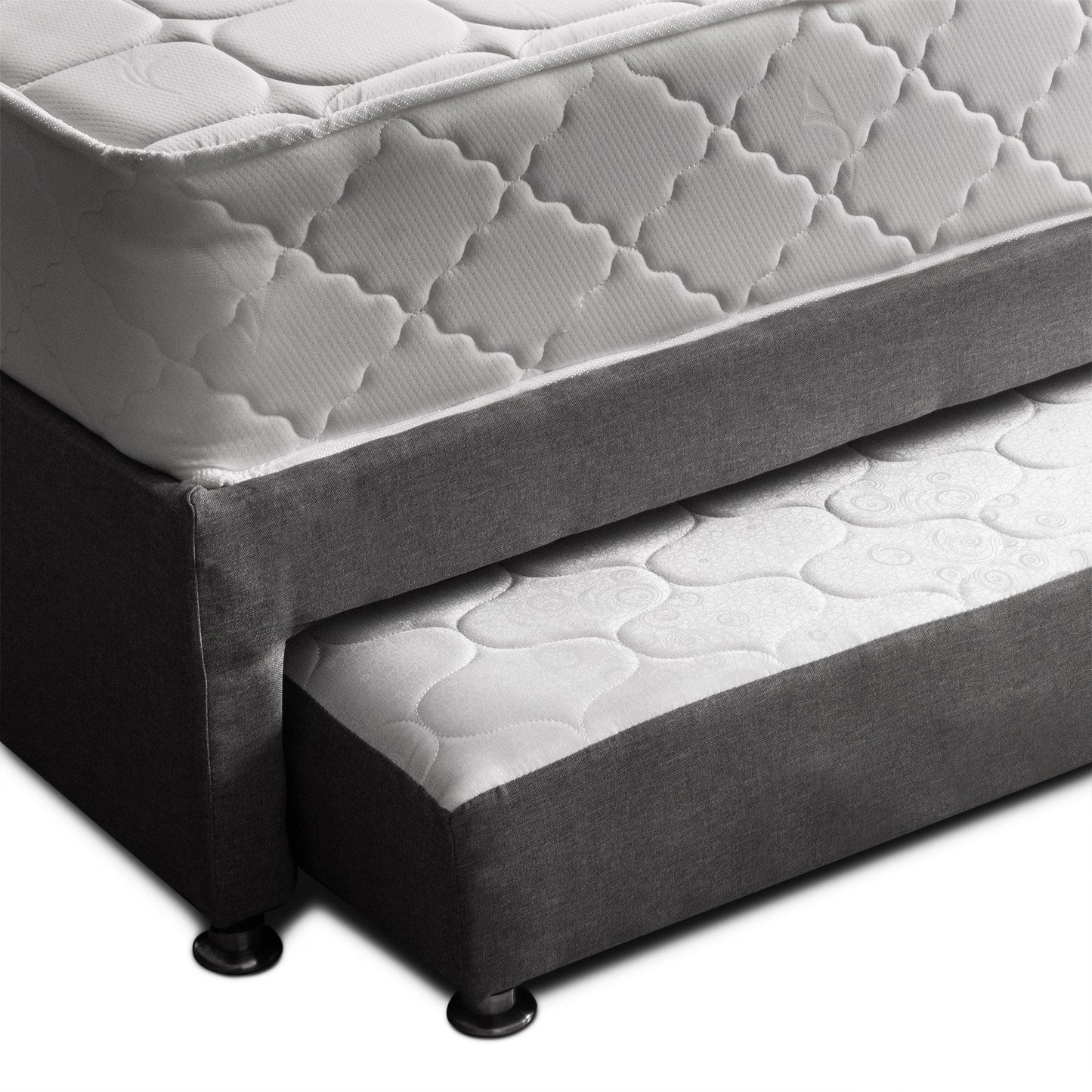 Combo cama Tarima gris + colchón 120 x 190 cm + almohada - VIRTUAL MUEBLES
