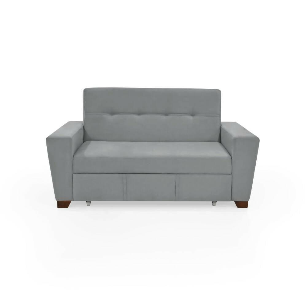 Sofa Cama 2P Hamburgo Tela Gris - VIRTUAL MUEBLES