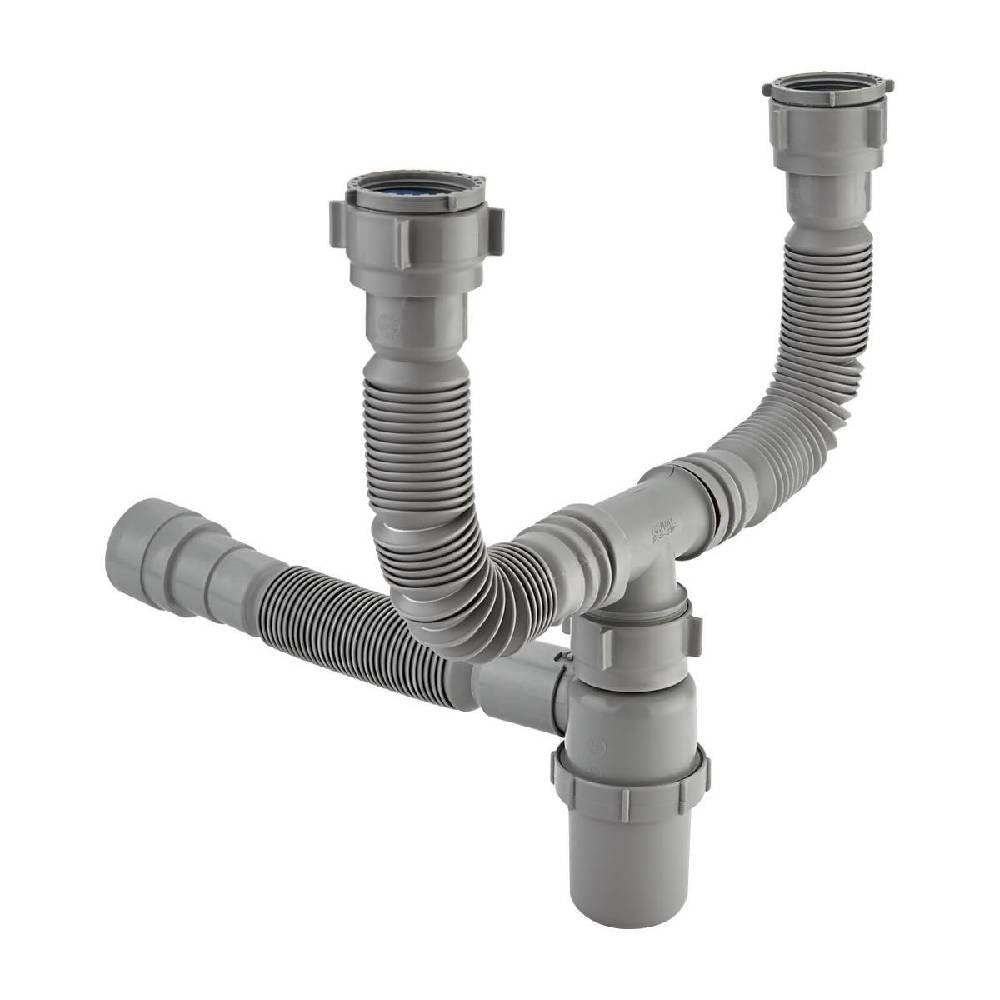 Sifón Botella Grival Flexible Doble - VIRTUAL MUEBLES