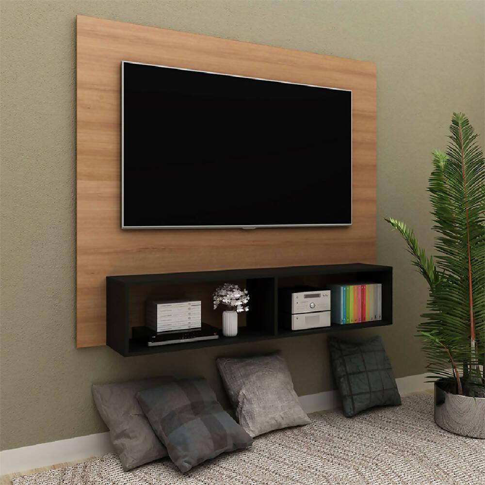 Panel Para Tv Esperanza Almendra/Negro - VIRTUAL MUEBLES