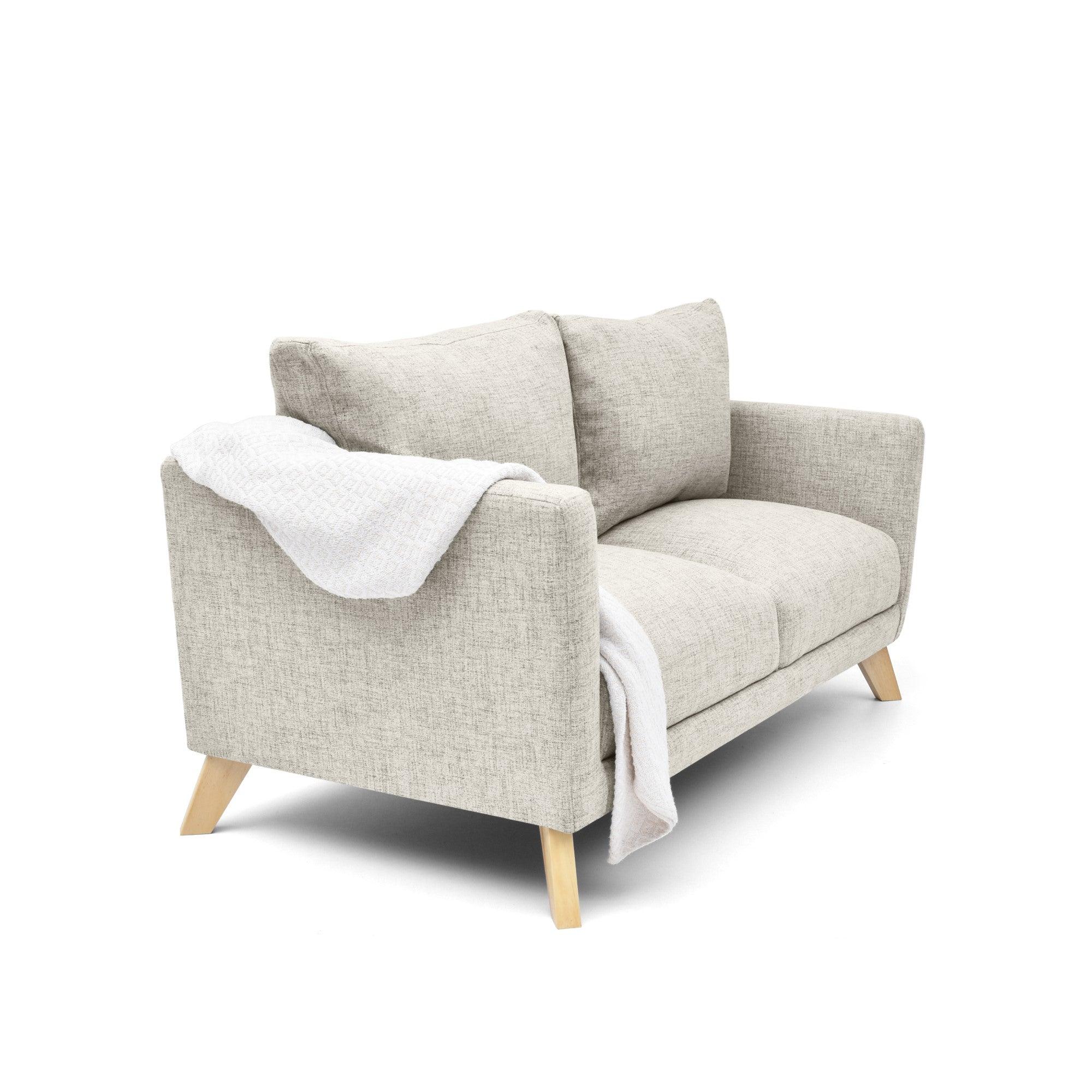 Sofa 3 Puestos Montecarlo Tela Poliester Taupe - VIRTUAL MUEBLES