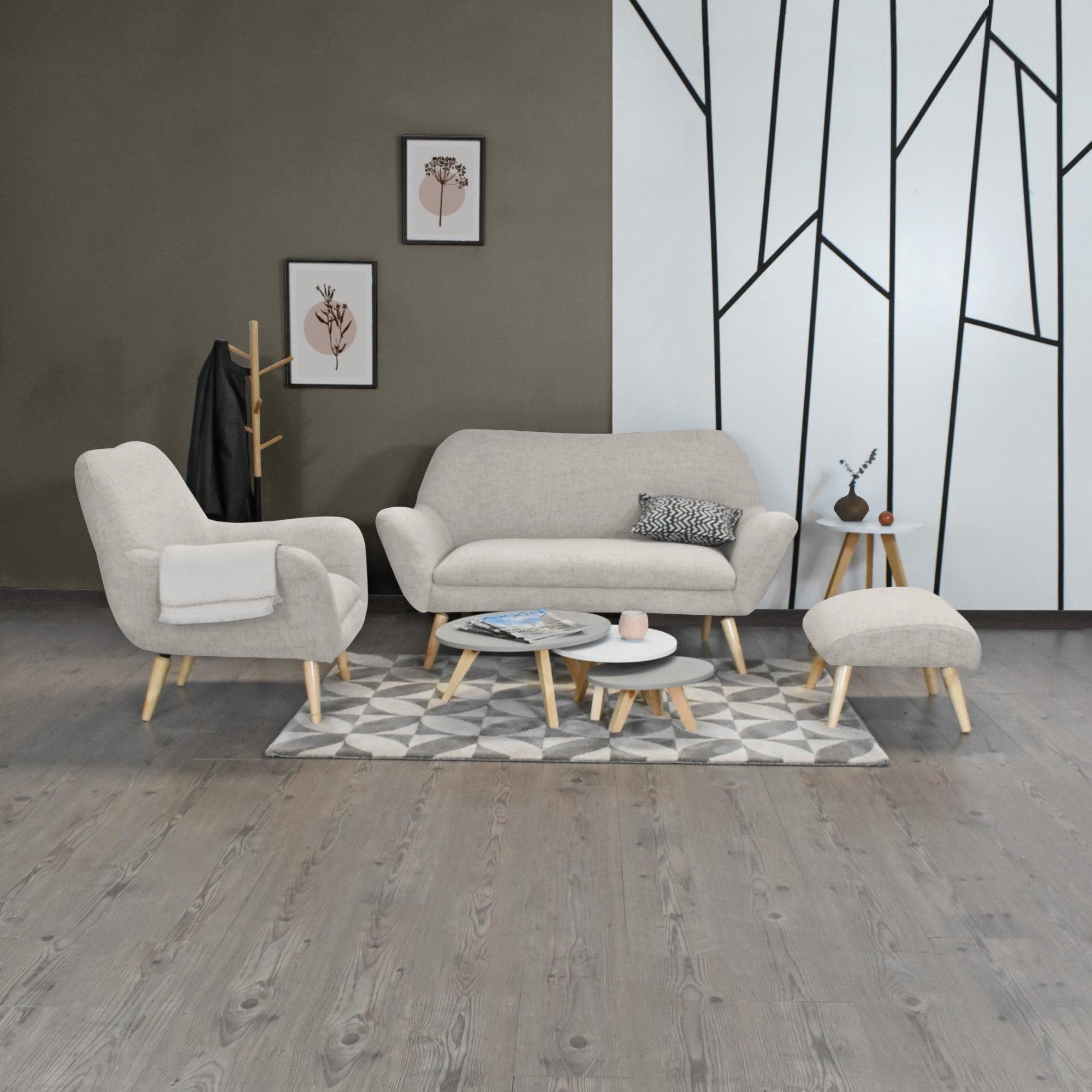 Sofa Cannes Tela Poliester Taupe - VIRTUAL MUEBLES