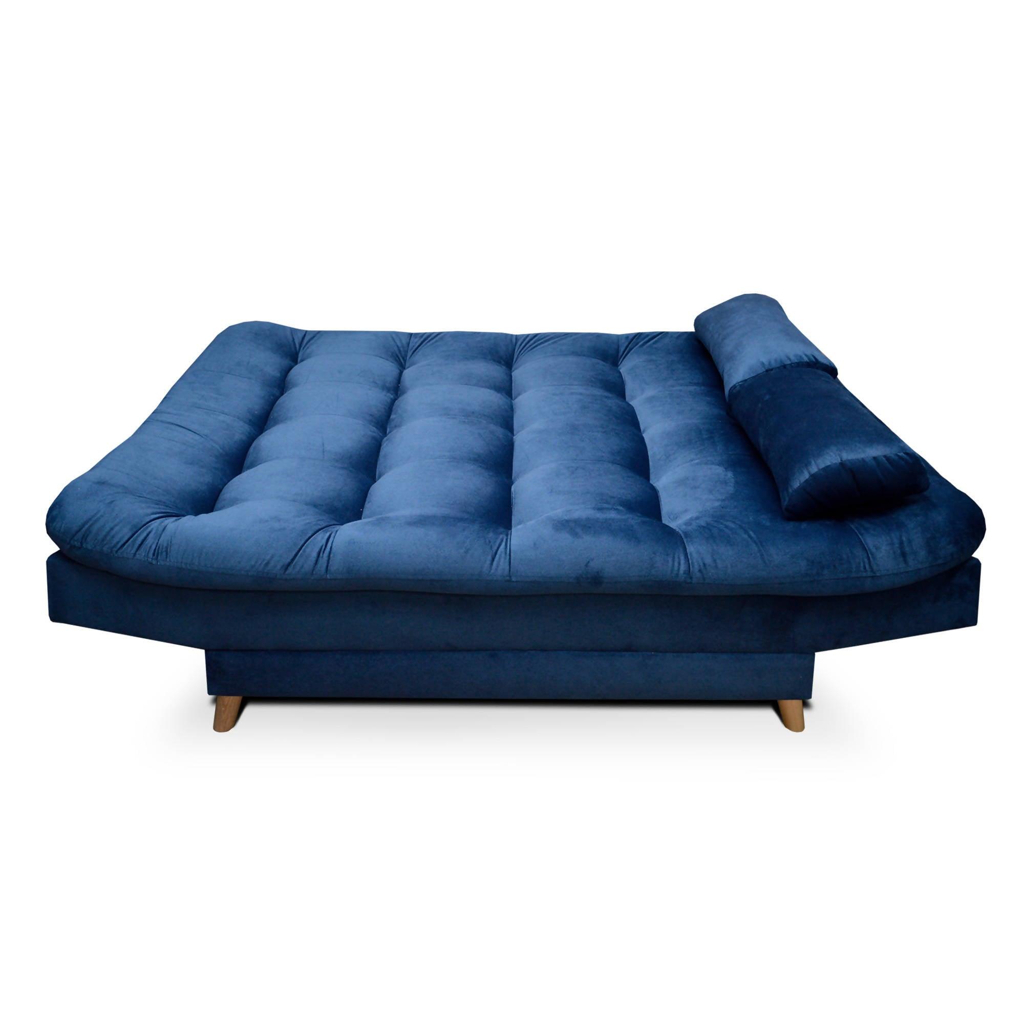 Sofacama Fendik 3 Posiciones Tela Azul - VIRTUAL MUEBLES