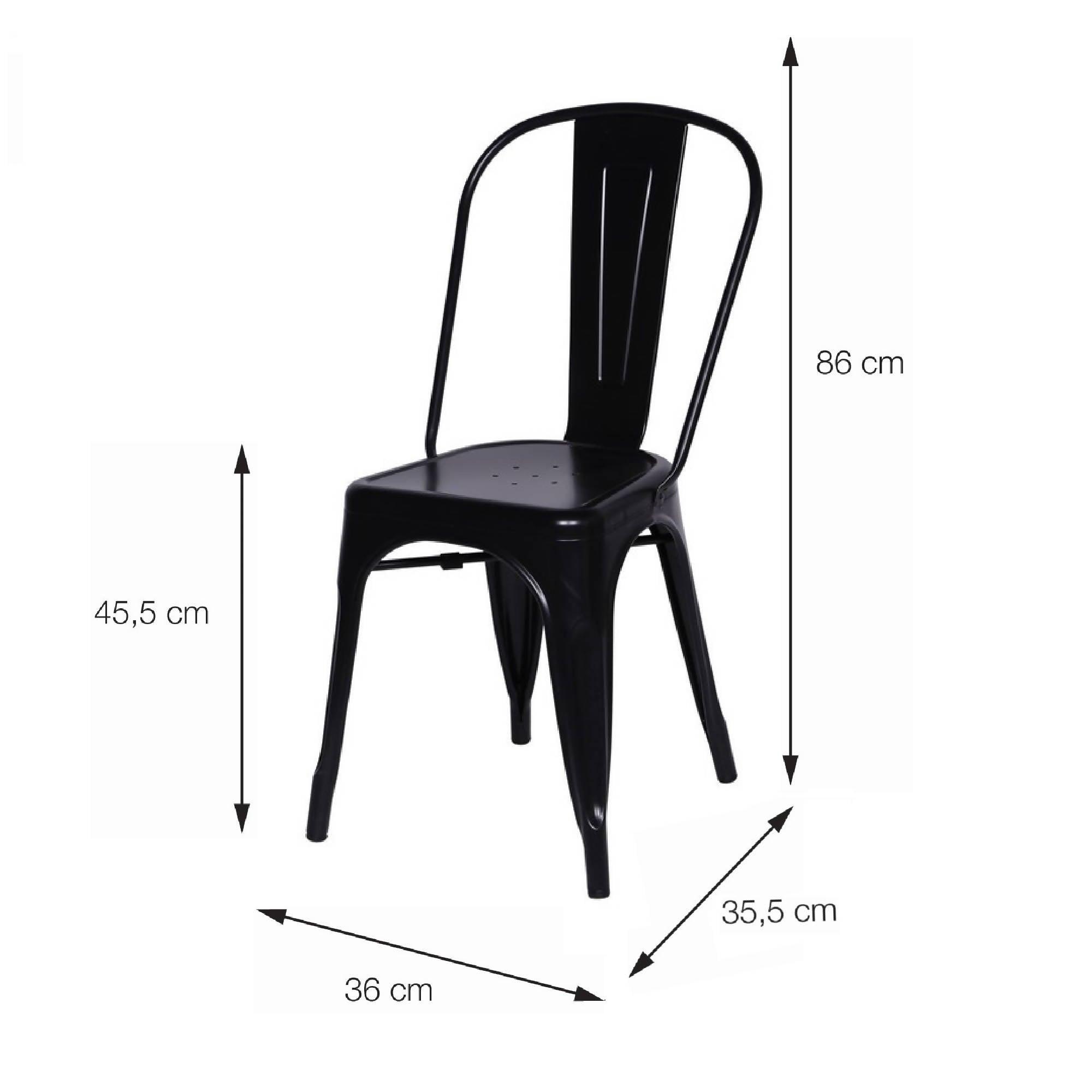 Silla Tolix Metalica Para Comedor Restaurante - Negra - VIRTUAL MUEBLES