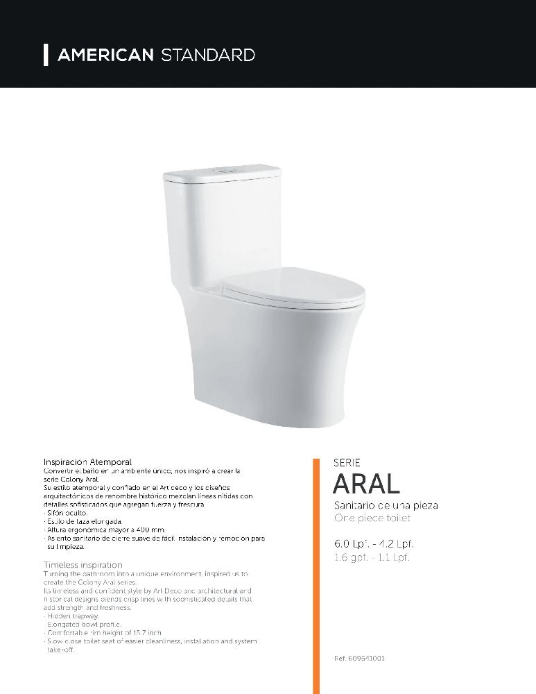 Sanitario Corona Aral - VIRTUAL MUEBLES