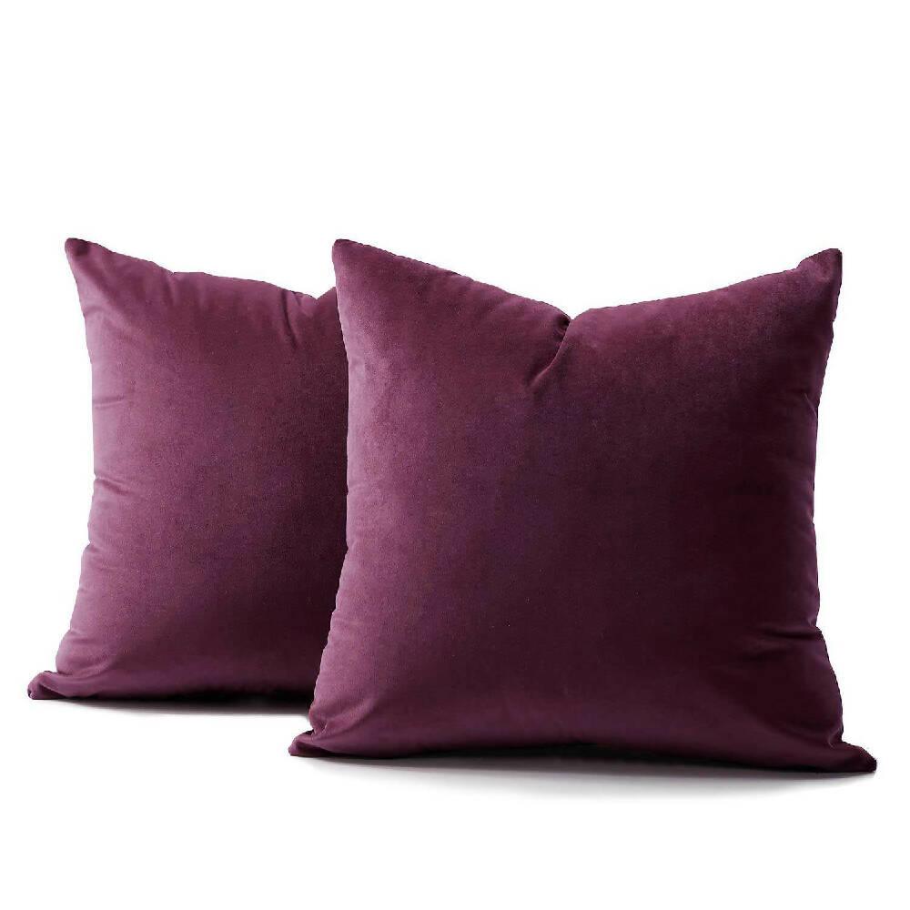 Funda X2 Cojines Decorativos Cuadrados En Tela Lila - VIRTUAL MUEBLES