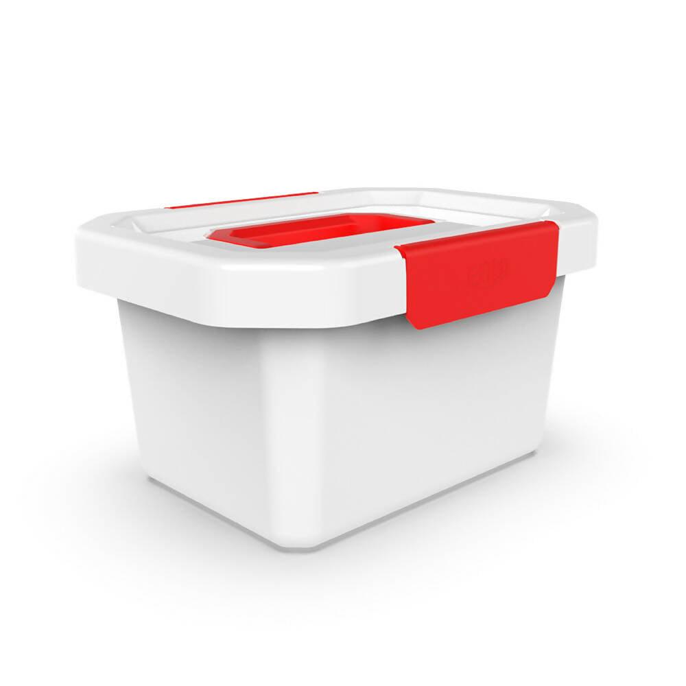 Botiquin Estrabox con Manija 4L Blanco-Rojo - VIRTUAL MUEBLES