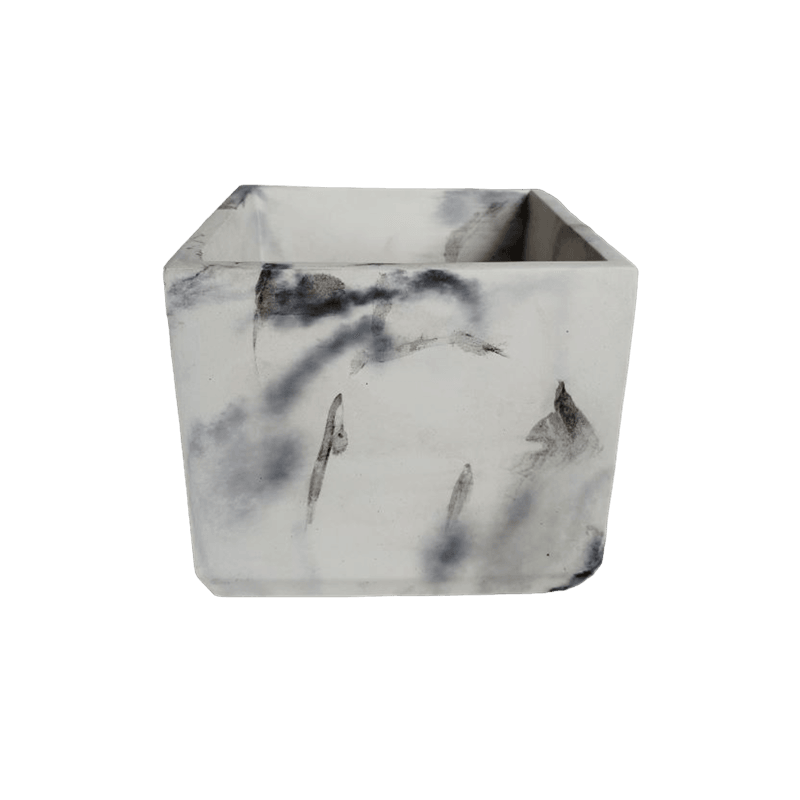 Matera Eloisa de Cemento 15x15x15 cm Mármol Negro - VIRTUAL MUEBLES