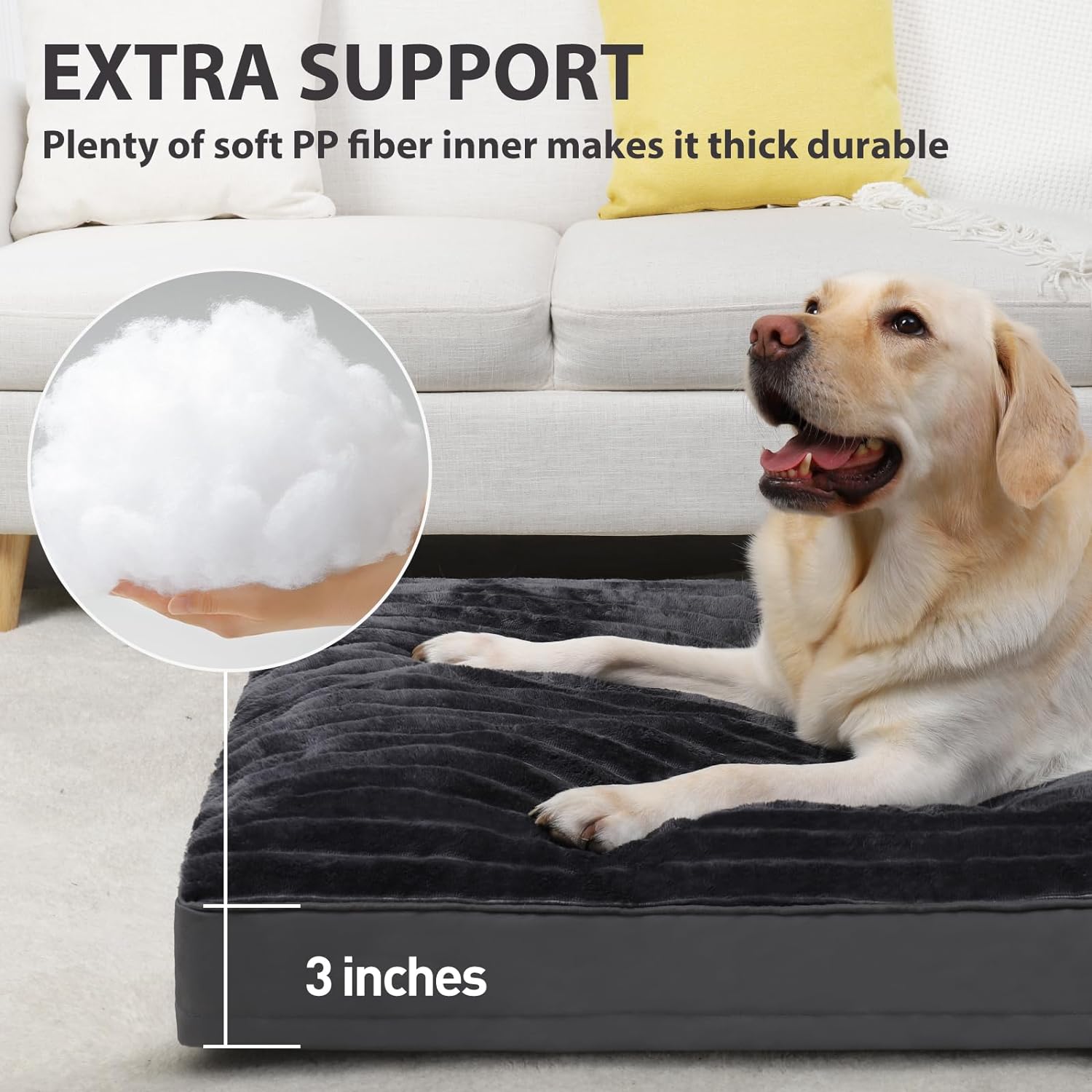Cama extragrande para perros lavable con funda extraíble impermeable, cama para