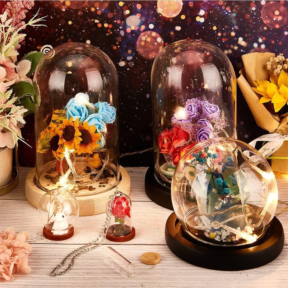 10 juegos de mini velo de cristal de flores eternas, vitrina de cristal - VIRTUAL MUEBLES
