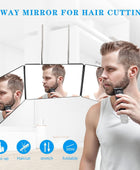 Espejo de 3 vías para herramientas de corte de cabello con espejo de altura