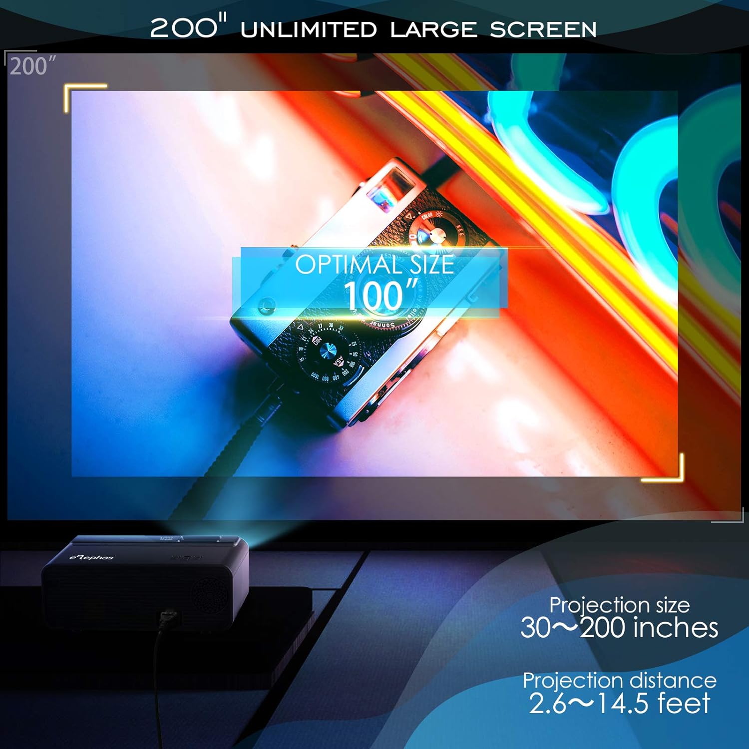 ELEPHAS – Mini proyector para iPhone proyector de película WiFi 2020 con  pantalla de sincronización para smartphone proyector portátil HD 1080P –  Yaxa Store
