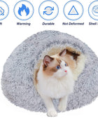 Camas suaves para gatos de interior, camas redondas y esponjosas para gatos con