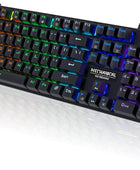 Teclado mecánico para juegos, RGB de 104 teclas ultra delgado arco iris