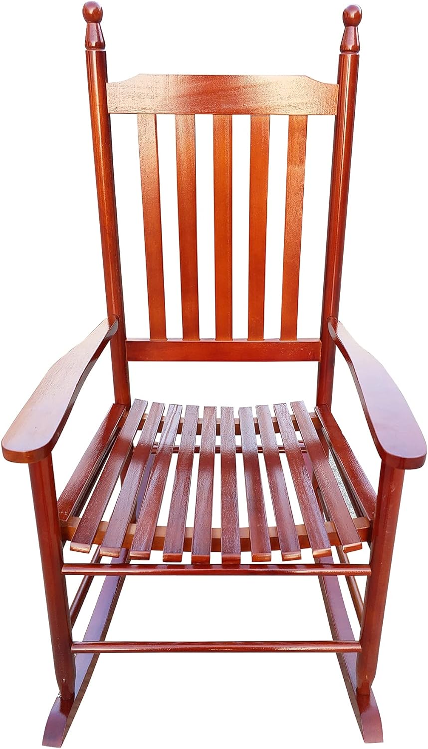 Mecedora de madera, sillas mecedoras de patio de gran tamaño, resistente a la
