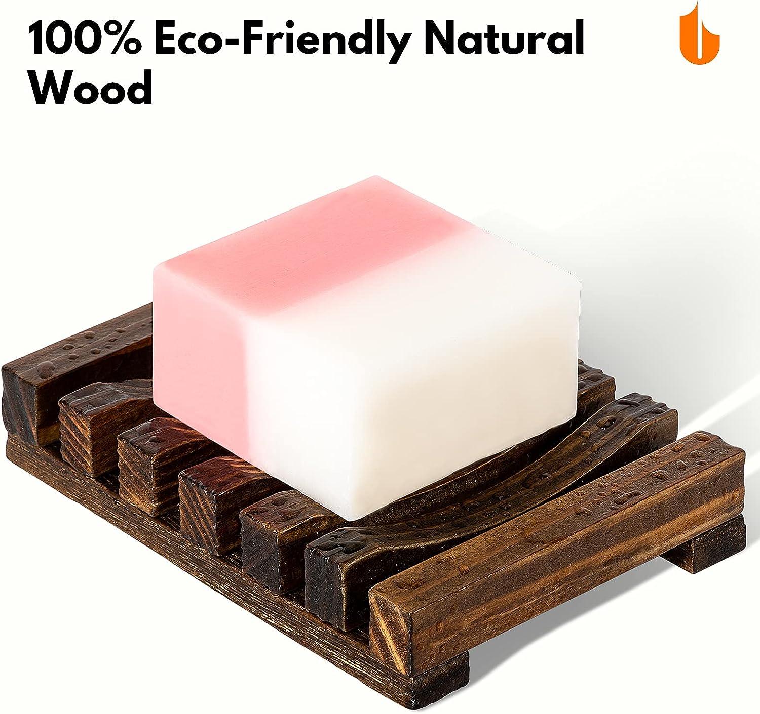 Jabonera de madera natural respetuosa con el medio ambiente, bandeja de jabón - VIRTUAL MUEBLES