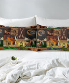 Funda de edredón con diseño de oso y ciervo, alce, juego de ropa de cama para