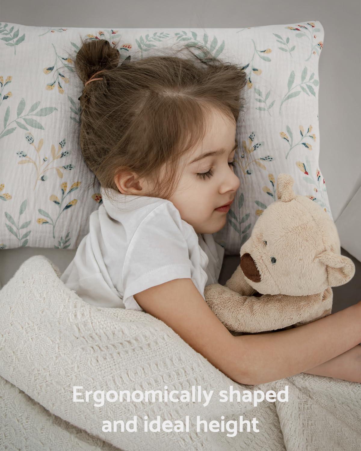 Almohada para niños pequeños con funda de almohada de muselina de