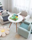 Sofá para niños silla infantil con marco de madera maciza cojín grueso sillón
