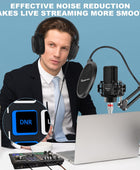 Paquete de equipo de podcast con carcasa de aluminio con micrófono de
