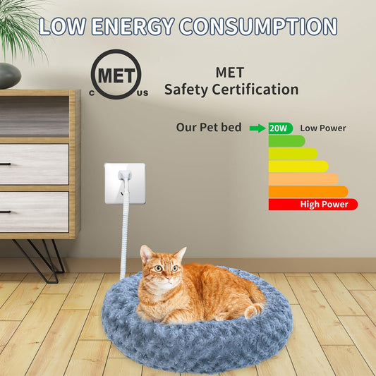 Camas calefactables para gatos de interior, camas cálidas para gatos, súper