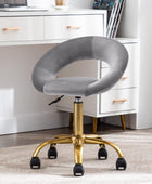 Silla giratoria con ruedas, silla de terciopelo para oficina en casa,