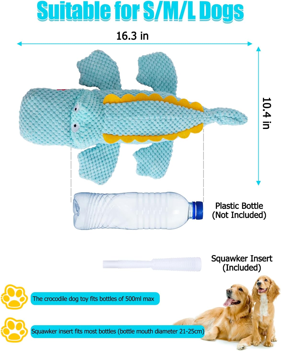 Juguete para Perros, Juguetes con Sonido de Felpa, Juguete Interactivo para  Perros, Juguete para Perros chirriantes para Perros pequeños y medianos JM