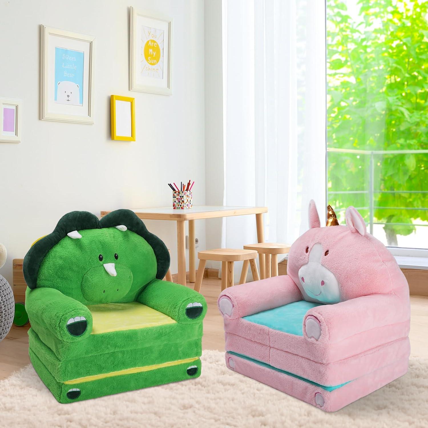 Sillón plegable para niños con respaldo 2 en 1, sofá cama abierto para niños,