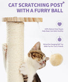 Rascador de madera para gatos con bolas interactivas y bola colgante
