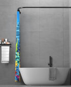 Cortina de ducha de peces tropicales de dibujos animados para baño y bañera, - VIRTUAL MUEBLES