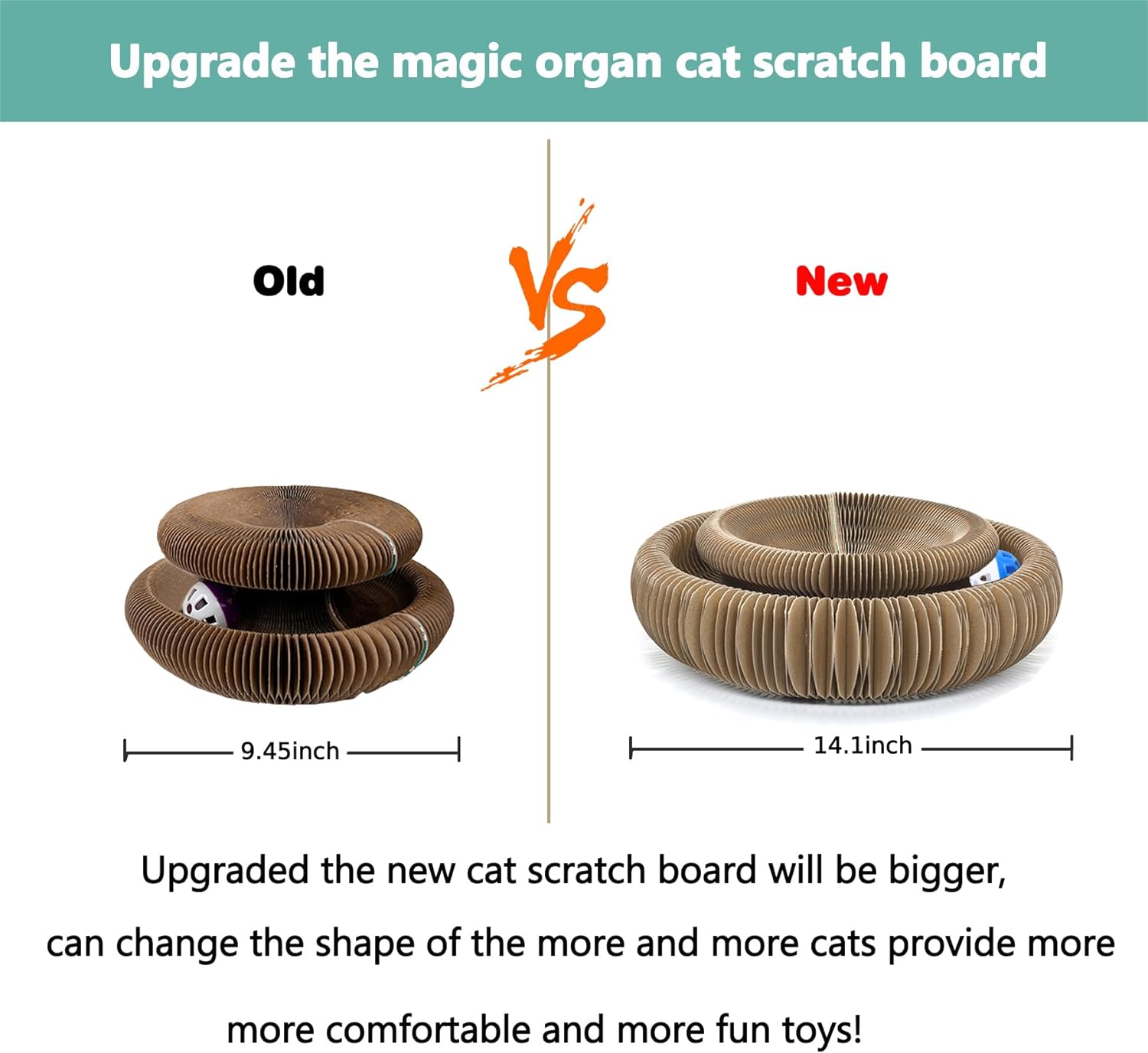 Tabla rascadora plegable de órgano mágico para gatos, cartón reciclable