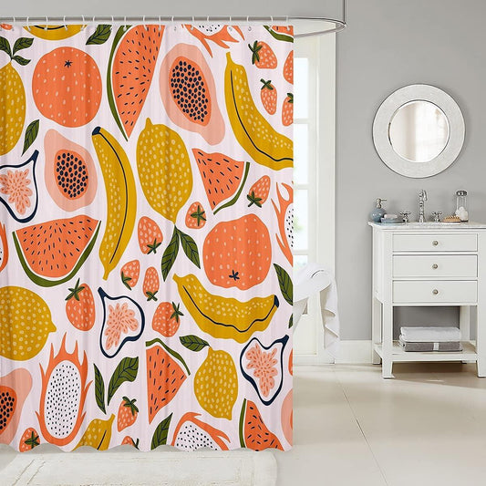 Cortina de ducha de frutas y sandía, juego de cortina de ducha para niños y - VIRTUAL MUEBLES
