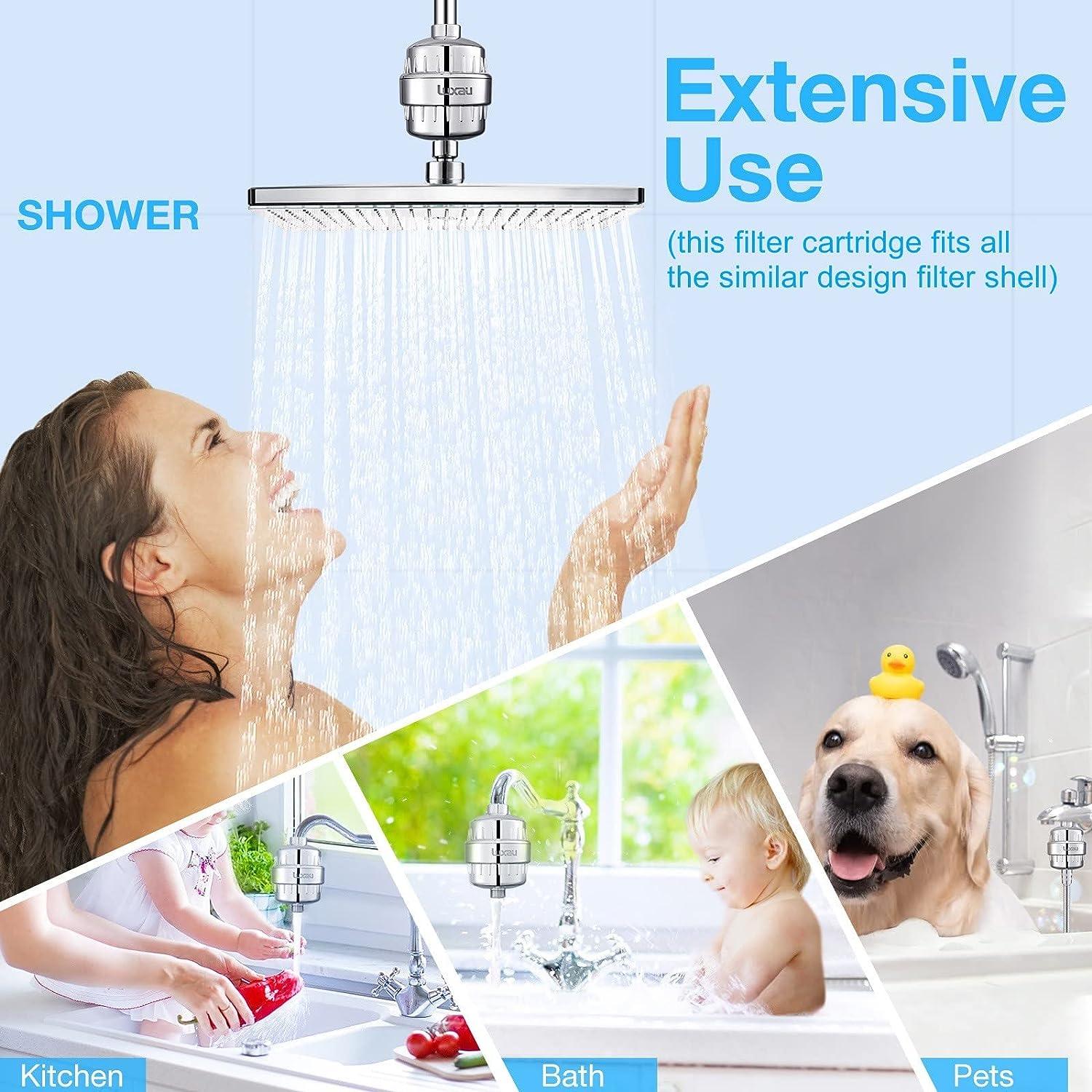 Filtro de ducha para agua dura | Elimina el cloro y los metales pesados  (filtro de ducha de 15 etapas)