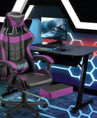 Silla de juegos morada con reposapiés silla ergonómica para jugadores sillas de