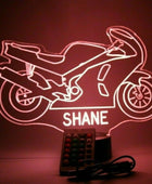 Lámpara de mesa con luz nocturna para motocicleta, LED, personalizada, grabado,