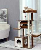 Árbol moderno para gatos de 514 pulgadas torre de madera de 6 niveles con