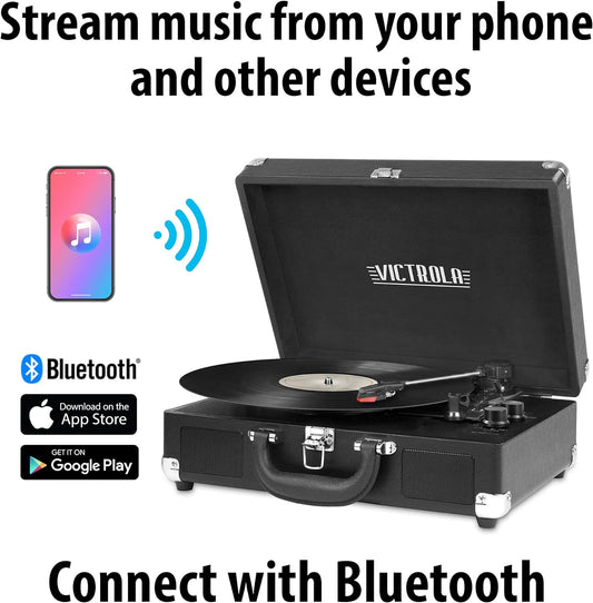 Tocadiscos Bluetooth para vinilo con altavoces y reproductor USB, vinilo a  USB, 3 velocidades impulsado por correa LP vintage fonógrafo para