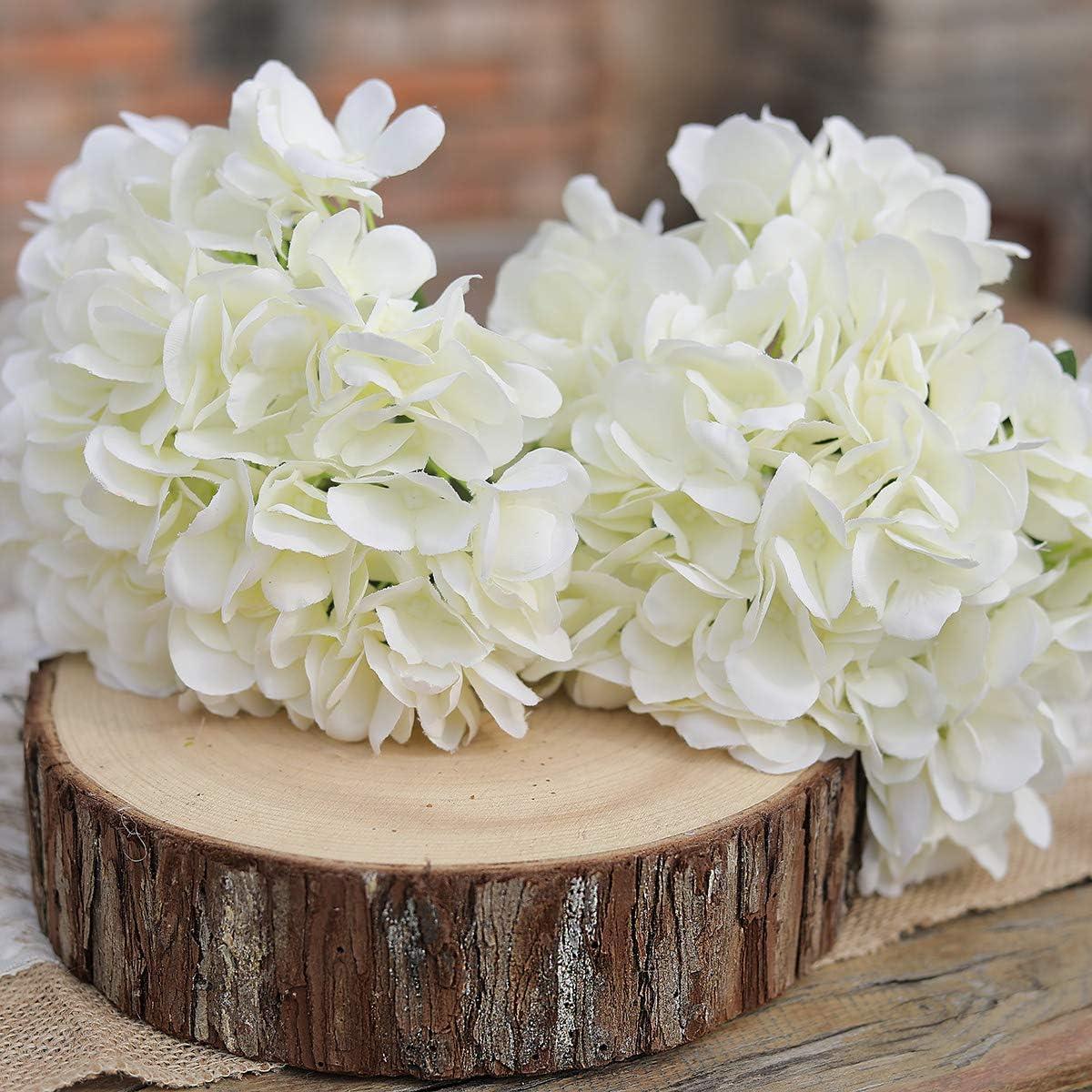 Hortensias artificiales, tallo Flores de seda de hortensia para ramos de  novia