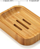 Paquete de 2 jaboneras de bambú de madera natural para baño, cocina, esponjas, - VIRTUAL MUEBLES