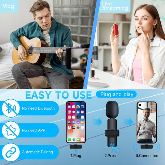 Micrófono inalámbrico para Androidportátil, mini micrófono, micrófono para