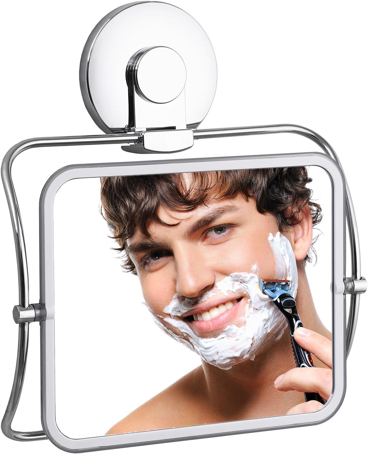 Espejo de ducha sin niebla para afeitar, con 4 succiones, espejo antiv -  VIRTUAL MUEBLES