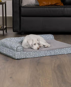 Cama para perro de espuma viscoelástica, estilo diván, en forma de L, de felpa