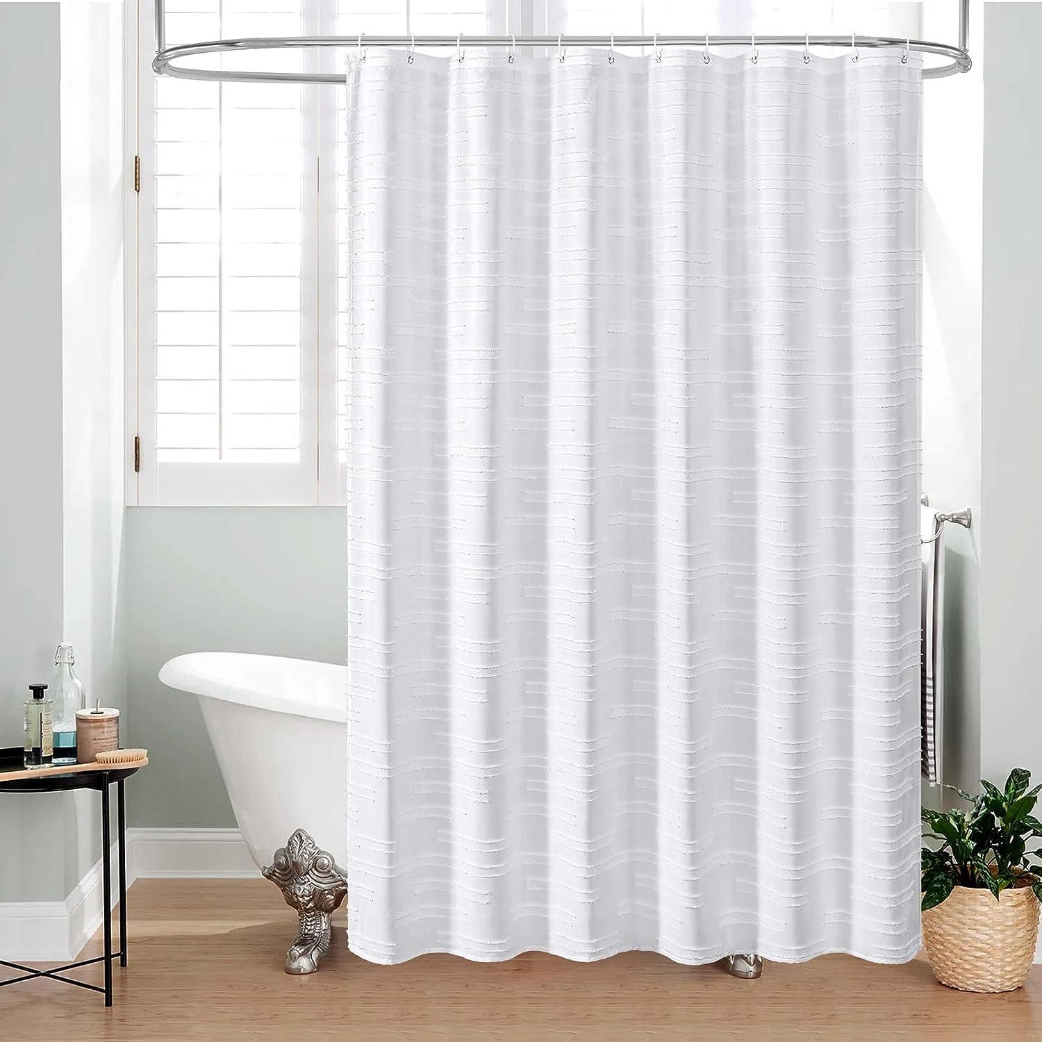 Juego de cortinas de ducha de tela bohemia blanca cortinas de ducha mo -  VIRTUAL MUEBLES