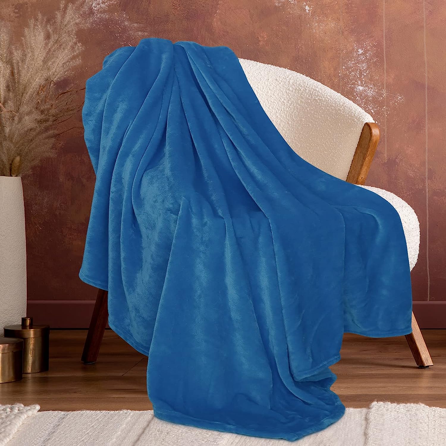Manta de forro polar azul claro para sofá mantas suaves y acogedoras d -  VIRTUAL MUEBLES