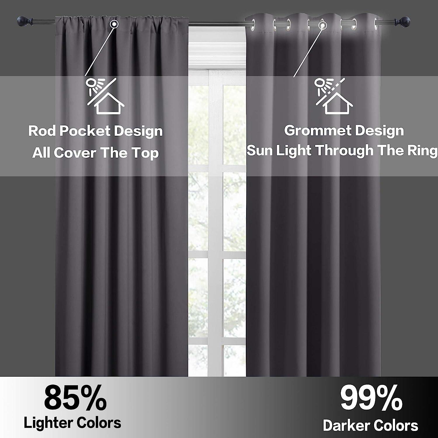 RYB HOME Cortinas cortas opacas para ventanas pequeñas, cortinas cortas  opacas de privacidad para ventanas de bajo consumo para casas rodantes
