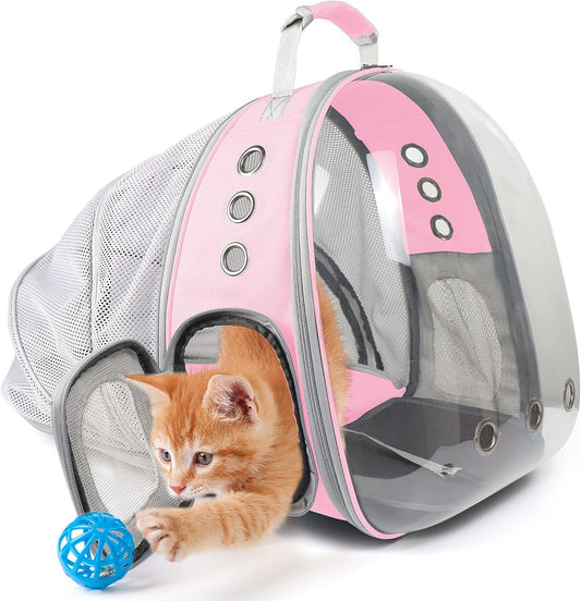 Mochila transportadora para gatos, mochila expandible de burbujas para