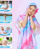 Toalla de playa de sirena para niños, toalla con capucha de 27 x 27 pulgadas, - VIRTUAL MUEBLES