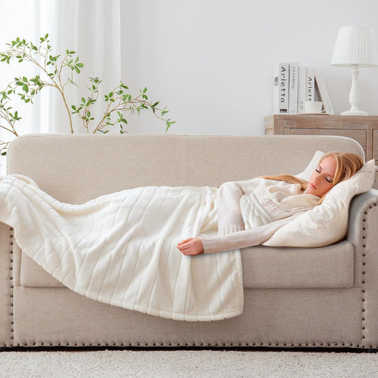 Manta decorativa con forro polar, ligera y cálida para sofá y cama de 330 GSM,