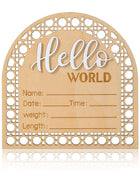 Letrero de anuncio de bebé, de madera de 5.5 pulgadas, letrero de bienvenida - VIRTUAL MUEBLES