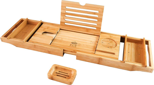 Bandeja para bañera (natural) bandeja de baño de madera de bambú y organizador - VIRTUAL MUEBLES